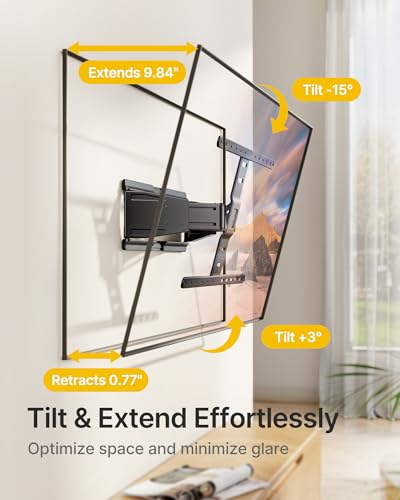 0.77" Ultra Slim TV Wall Mount for 43-90 Inch TVs, up to 143 lbs, view 4