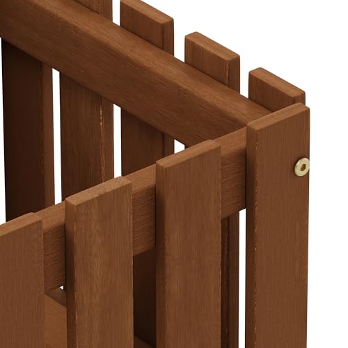 FG18453 Tioman Hardwood Patio Furniture Outdoor Slat Style Flower Planter Box, Natural