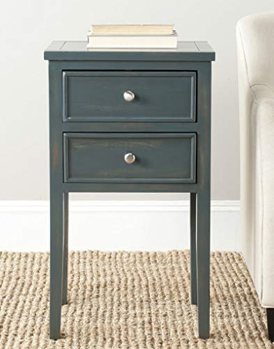 SAFAVIEH Furniture - Toby 2-Drawer Accent Table - White Birch - Solid Wood - Modern Storage Design - Ideal for Living Room, Bedroom, Home Office, 16.9"W x 14.7"D x 29.9"H - Fully Assembled (AMH6625D)