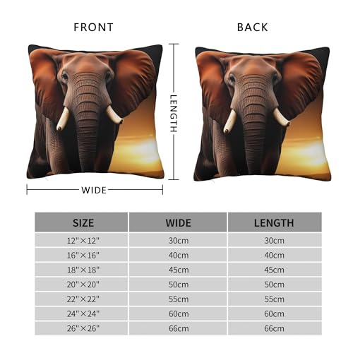 Elephant sunset in Kenya throw pillow cover, view 3
