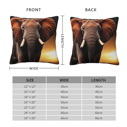Elephant sunset in Kenya throw pillow cover, view 3