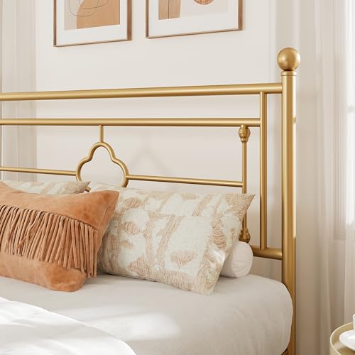 Gold Victorian Metal Queen Bed Frame, view 5