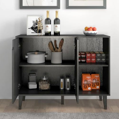 Kitchen Buffet Cabinet Storage Sideboard with 2 Doors 2 Shelves, 41.8" L x 15" W x 32.5" H (Black)