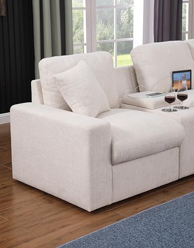 Living Room Sofa Set for 4 Seater with Console, Perfect for Apartment, Airbnb, Playroom