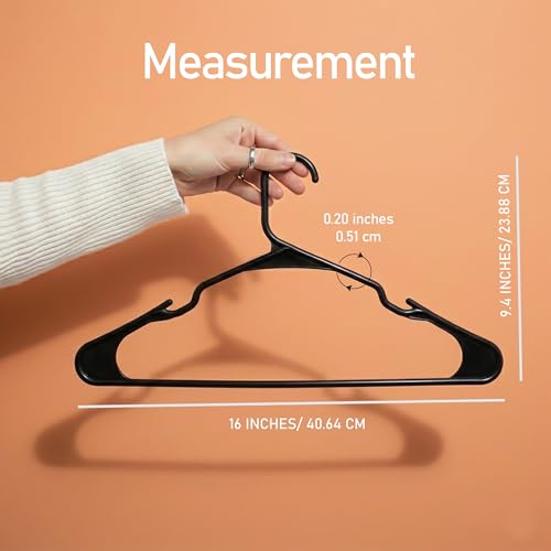 Plastic Hangers 50 Pack – Space Saving Clothes Hanger Black, view 4
