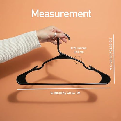 Plastic Hangers 50 Pack – Space Saving Clothes Hanger Black, view 4