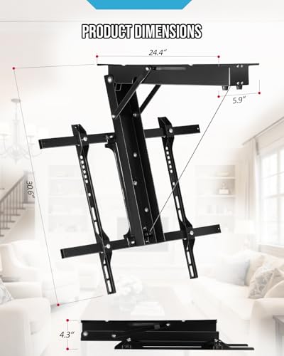 Electric Ceiling TV Mount with Remote, view 6