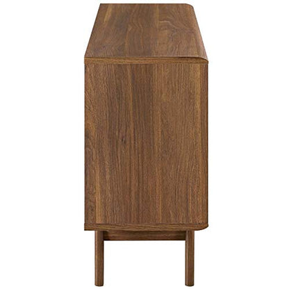 Render Mid-Century Modern Two-Tier Display Stand in Walnut, view 6
