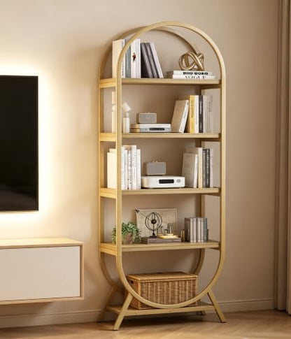 Arched Bookshelf, 5-Tier Tall Wide Open Bookshelf, view 5