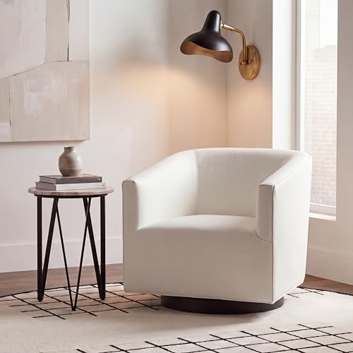 SAFAVIEH Home Collection Birdie Cream Velvet Accent Swivel Chair (Fully Assembled)