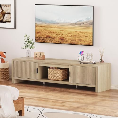 TV Stand for TVs up to 75/65/55 Inch, Wood Entertainment Center with Storage, view 7