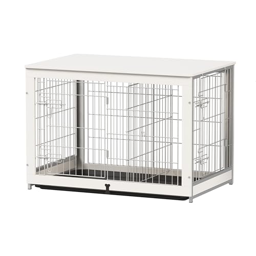 Wooden Dog Crate Furniture with Divider Panel, view 2