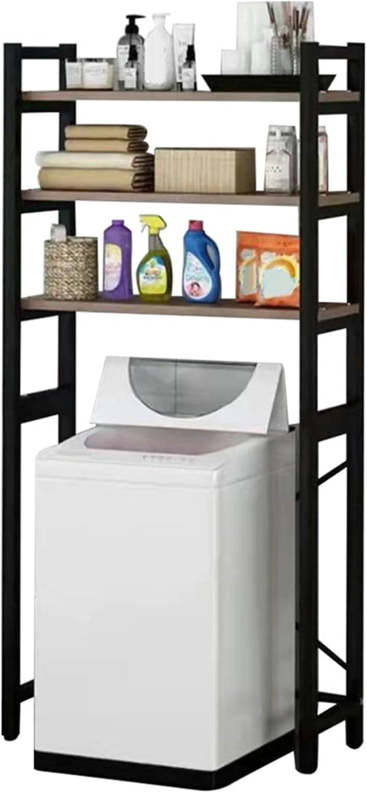 Over-The-Toilet Storage Rack, 3-Tier Space Saver Bathroom Storage Rack over Toilet, Freestanding Organizer Shelf for Towels Toiletries and Supplies Rust-Resistant, 27" X 12" X 71" Black