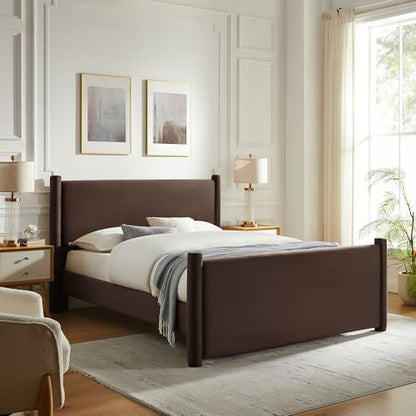 Rael Queen Platform Bed Frame with Upholstered Headboard and Footboard, view 2
