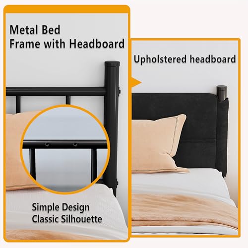 Metal Bed Frame, 14Inch Full Bed Frame with Headboard, view 4