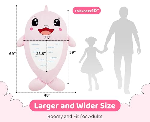 Bean Bag Chair Floor Bean Bag for Kids Playroom Living Room Pink | Cute Animal bean bag chair Floor Cushion Mat Seating Washable Removable Cover Dolphin Reading Gaming Chair Bedroom Classroom