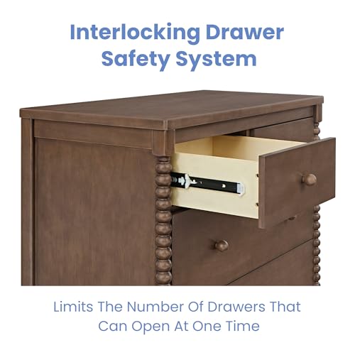 Saint 4 Drawer Dresser with Changing Top and Interlocking Drawers, Teak Brown, view 4