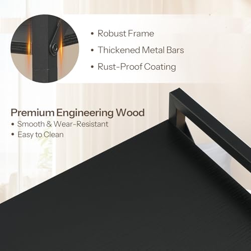 Bookshelf, 6-Tier Industrial Bookcase, Book Shelf Storage Organizer, Tall Bookshelf with Metal Frame for Living Room, Bedroom, Home Office, Kitchen, Black BB72SJ01