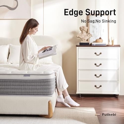 12 Inch Queen Mattress, Comfort Foam & Pocket Coil Hybrid Mattress in a Box, view 5