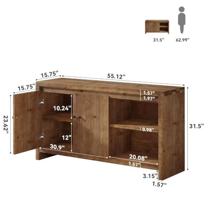 55.11-Inch Sideboard Buffet Cabinet, view 3