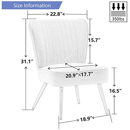 Orange Accent Chair Set of 2 Upholstered Living Room Chairs Modern Bedroom Furniture Sets Armless Slipper Club Chair Guest Reception Couch Comfy Wingback Single Sofa