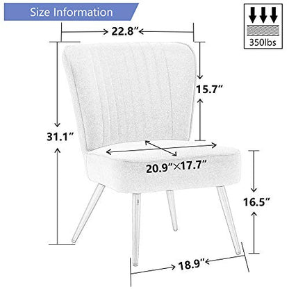 Orange Accent Chair Set of 2 Upholstered Living Room Chairs Modern Bedroom Furniture Sets Armless Slipper Club Chair Guest Reception Couch Comfy Wingback Single Sofa
