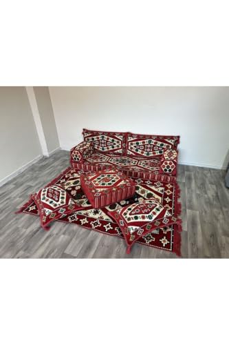SODEF Modern Red Turkish Corner Sofa Set - Comfortable & Stylish Living Room Furniture - Red