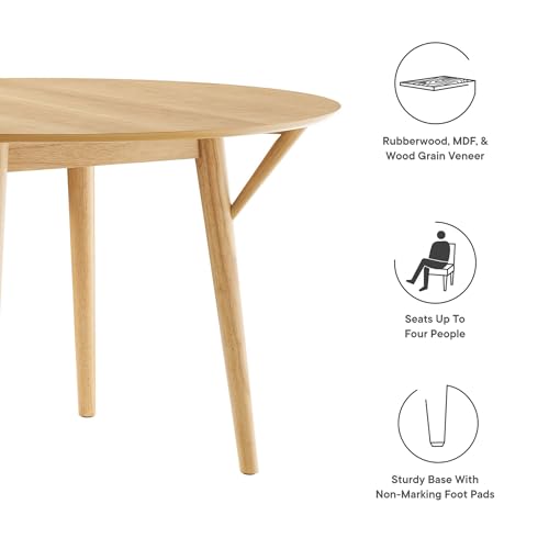 Gallant 47Inch Round Dining Table Solid Wood Oak Finish Modern Kitchen Room Entertaining Home Furniture Quality Stylish Elegant Durable Refined Versatile Contemporary