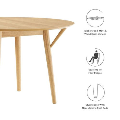 Gallant 47Inch Round Dining Table Solid Wood Oak Finish Modern Kitchen Room Entertaining Home Furniture Quality Stylish Elegant Durable Refined Versatile Contemporary