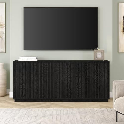 Henn&Hart 68" Fluted Modern Sideboard Buffet Cabinet, Natural Black, view 8