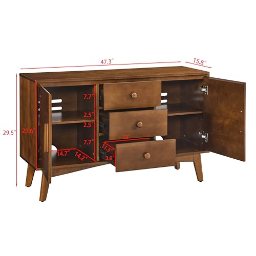 Wood Sideboard Buffet Cabinet with Storage, view 3