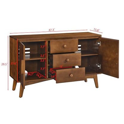 Wood Sideboard Buffet Cabinet with Storage, view 3