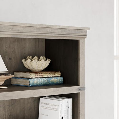 5 Tier Bookcase, Farmhouse Book Shelf with Storage Open Display Bookshelves, 67.4" Tall Book Case Wooden 5 Shelf Bookcase Home Decor Furniture for Home Office, Living Room, Bed Room - Grey