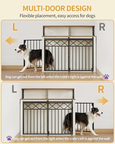 39.4'' L Dog Crate Furniture, Dog Kennel Indoor with Storage Shelf, view 5