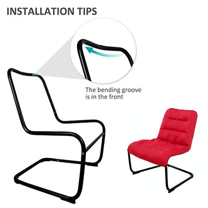Durable Metal Modern Chair with Soft Comfortable Cushion, Red - Ideal for Bedrooms, Living Rooms, Dorms, Indoor Spaces, Accent and Lounging