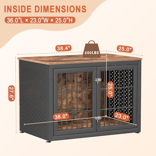 38" Heavy Duty Dog Crate Furniture for Large and Medium Dogs, view 6