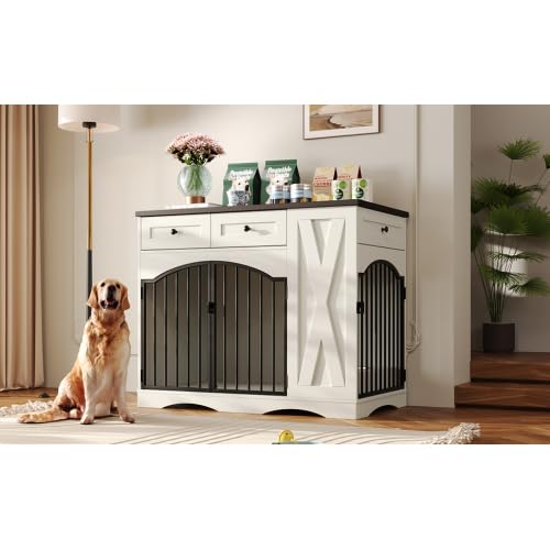 Farmhouse Style Dog Crate Furniture, Indoor Dog Kennel for Large Dogs, view 6