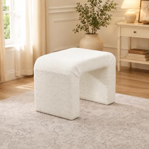 Modern Boucle Ottoman Footstool, view 4