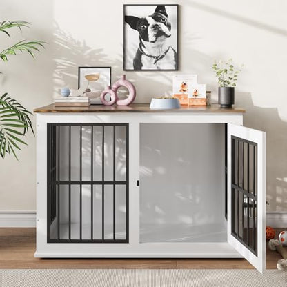 40'' Wooden Dog Crate Furniture, Liftable Top Escape Proof Pet House, view 6
