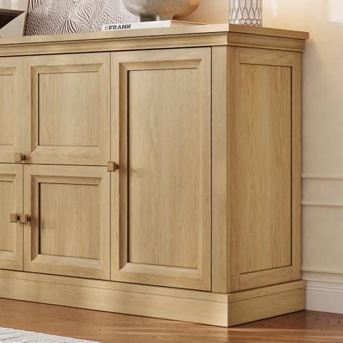 63" Large Farmhouse Sideboard Buffet Cabinet with Storage, Natural, view 6