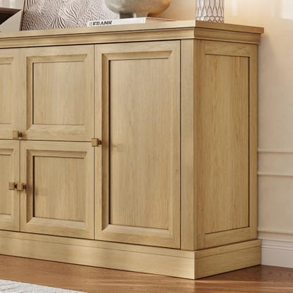 63" Large Farmhouse Sideboard Buffet Cabinet with Storage, Natural, view 6