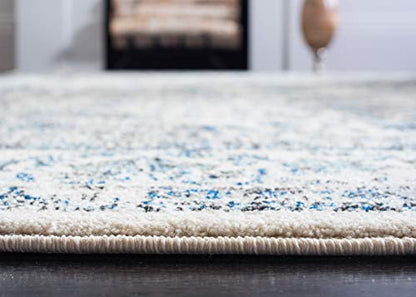 SAFAVIEH Area Rug 8x10 - Evoke Collection - Large - Ivory & Grey, Shabby Chic Oriental Medallion Design, Non-Shedding & Easy to Clean, Ideal for Living Room, Bedroom, Dining Space (EVK220D)