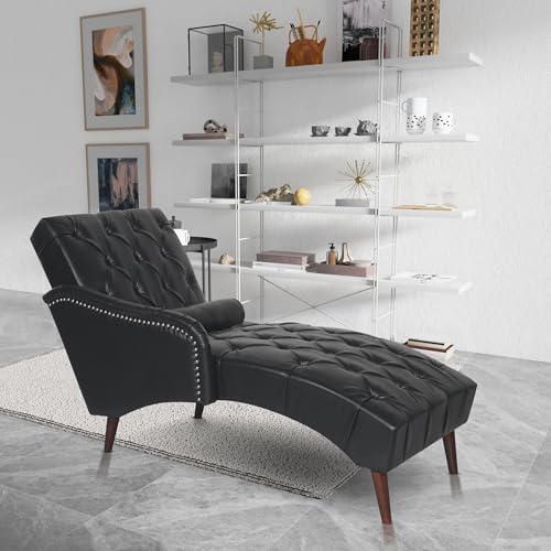 Tufted Chaise Lounge Chair: Immersive Comfort with High-Density Foam, view 2