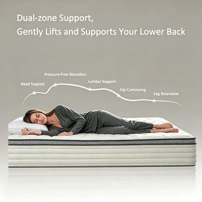 12 Inch Queen Mattress in a Box, Medium Firm Hybrid with Pocket Springs, view 6