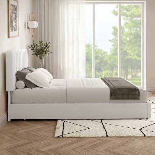 Full Size Upholstered Bed Frame with 4 Drawers and Headboard, view 7