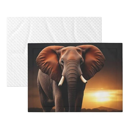 Elephant Sunset in Kenya Print Pet Blanket, view 7