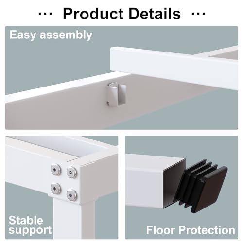 18 Inch White Full Size Bed Frame with High Storage, view 4