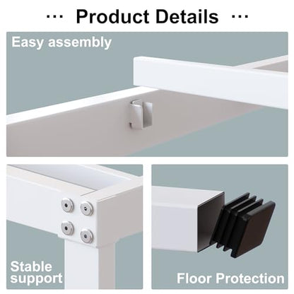 18 Inch White Full Size Bed Frame with High Storage, view 4
