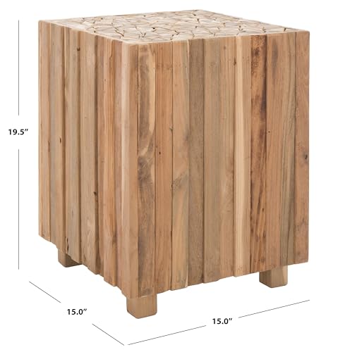 Safavieh Home Collection Richmond Medium Oak Square End Table, White, view 4