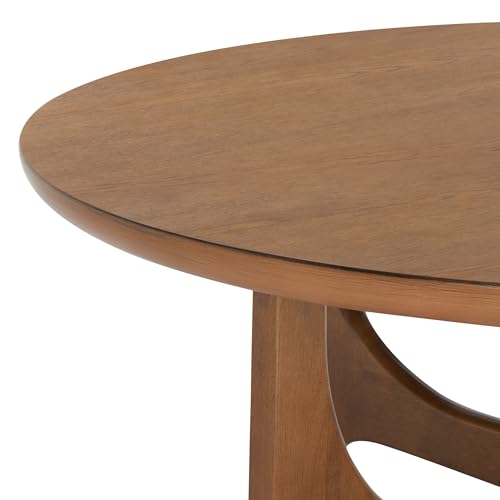 SAFAVIEH Furniture - Sasha Wood Coffee Table - Medium Oak - Wood - Modern Round Design - Ideal for Living Room, Family Room, Lounge, 40"W x 40"D x 17.5"H (SFV2128C)
